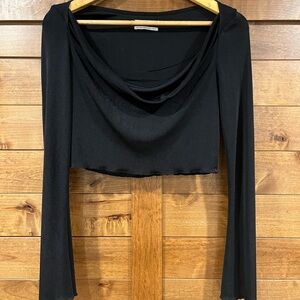Urban Outfitters Black Long Sleeve Crop Top